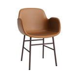 Form Armchair: Steel Base + Full Upholstered + Brown