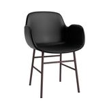 Form Armchair: Steel Base + Full Upholstered + Brown