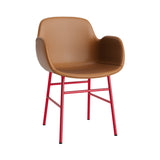 Form Armchair: Steel Base + Full Upholstered + Bright Red