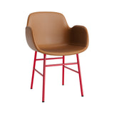 Form Armchair: Steel Base + Full Upholstered + Bright Red