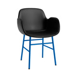 Form Armchair: Steel Base + Full Upholstered + Bright Blue