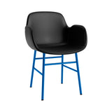 Form Armchair: Steel Base + Full Upholstered + Bright Blue
