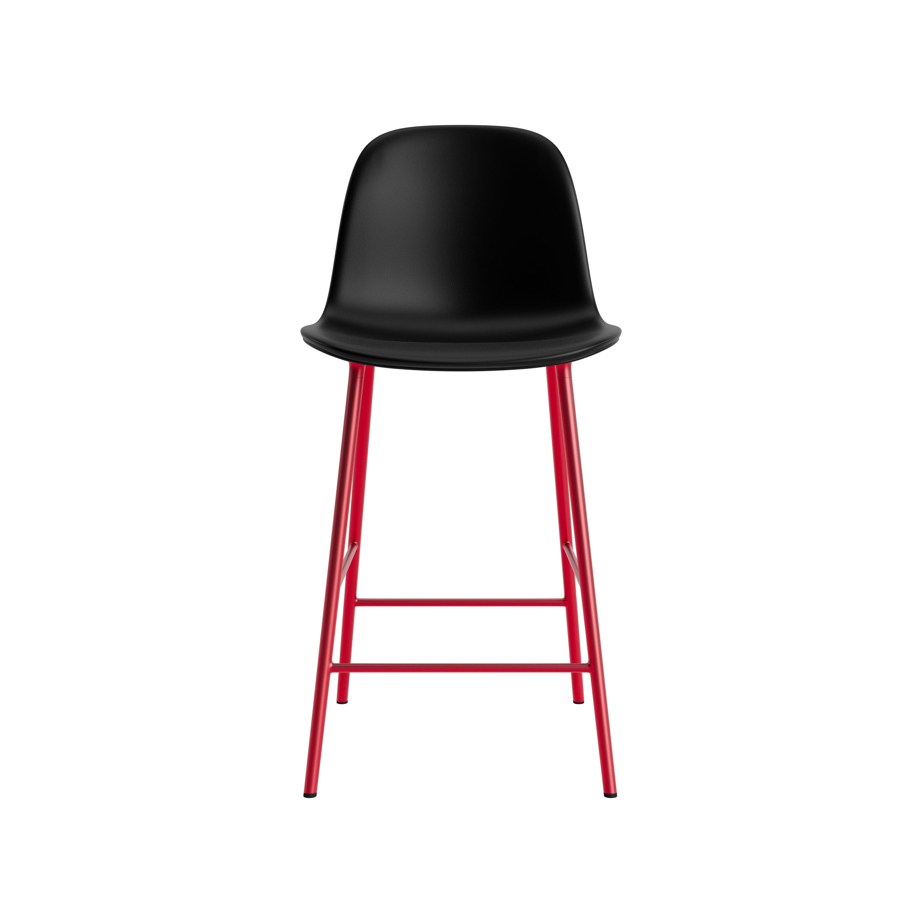 Form Counter Chair: Upholstered + Bright Red