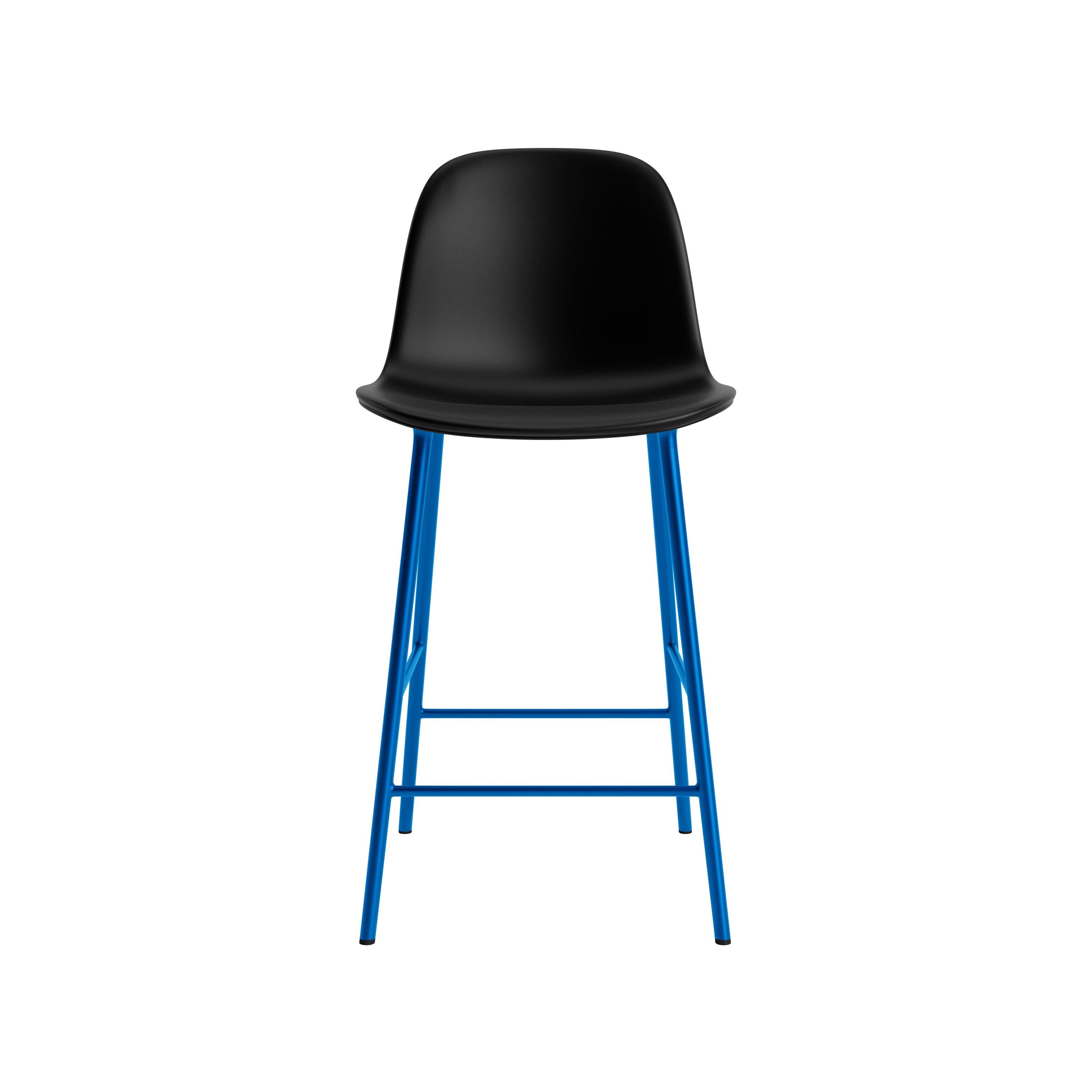 Form Counter Chair: Upholstered + Bright Blue