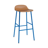 Form Bar Stool: Steel Base + Upholstered + Bright Blue