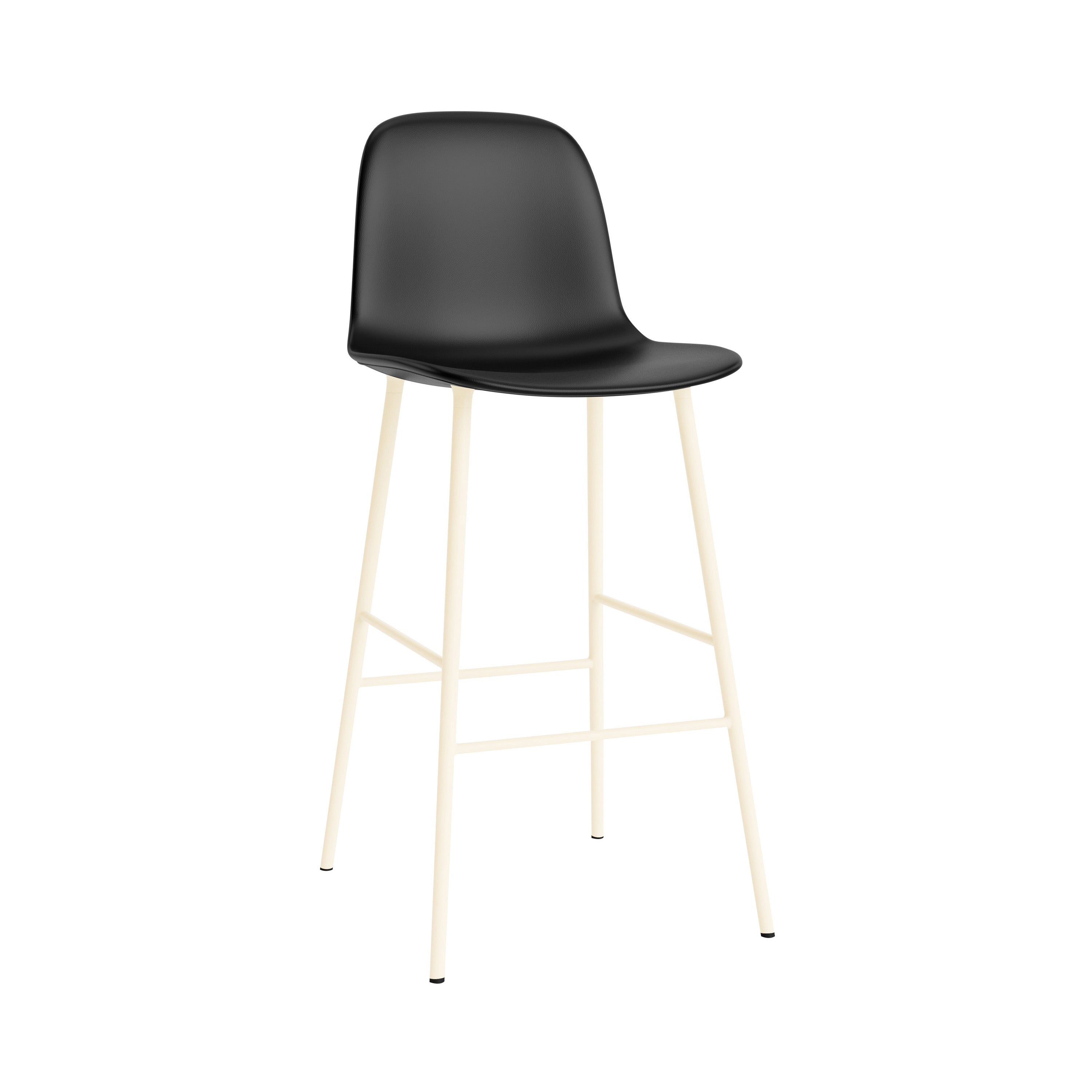 Form Bar Chair: Steel Base + Upholstered + Cream