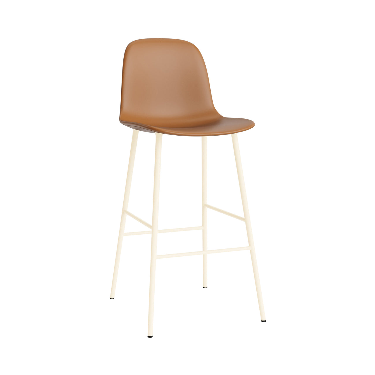 Form Bar Chair: Steel Base + Upholstered + Cream