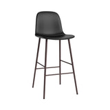 Form Bar Chair: Steel Base + Upholstered + Brown