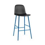 Form Bar Chair: Steel Base + Upholstered + Bright Blue