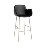Form Bar Armchair: Steel Base + Upholstered + Light Grey