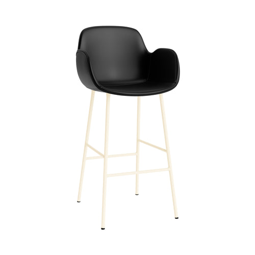 Form Bar Armchair: Steel Base + Upholstered + Cream