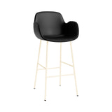 Form Bar Armchair: Steel Base + Upholstered + Cream