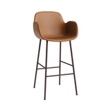 Form Bar Armchair: Steel Base + Upholstered + Brown