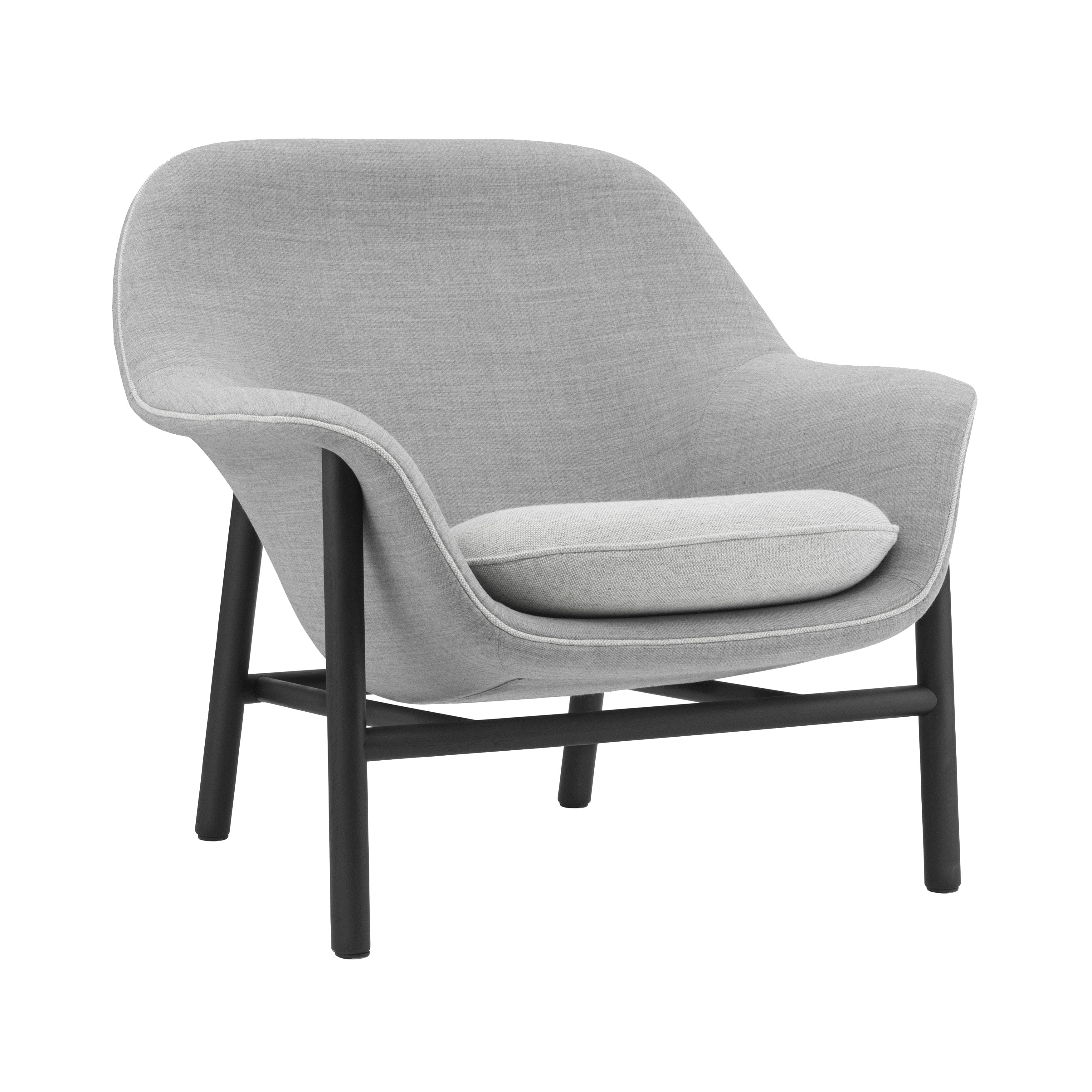 Drape Lounge Chair: Low + Wood Base + Black Oak