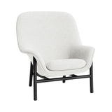 Drape Lounge Chair: High + Wood Base + Without Headrest + Black Oak