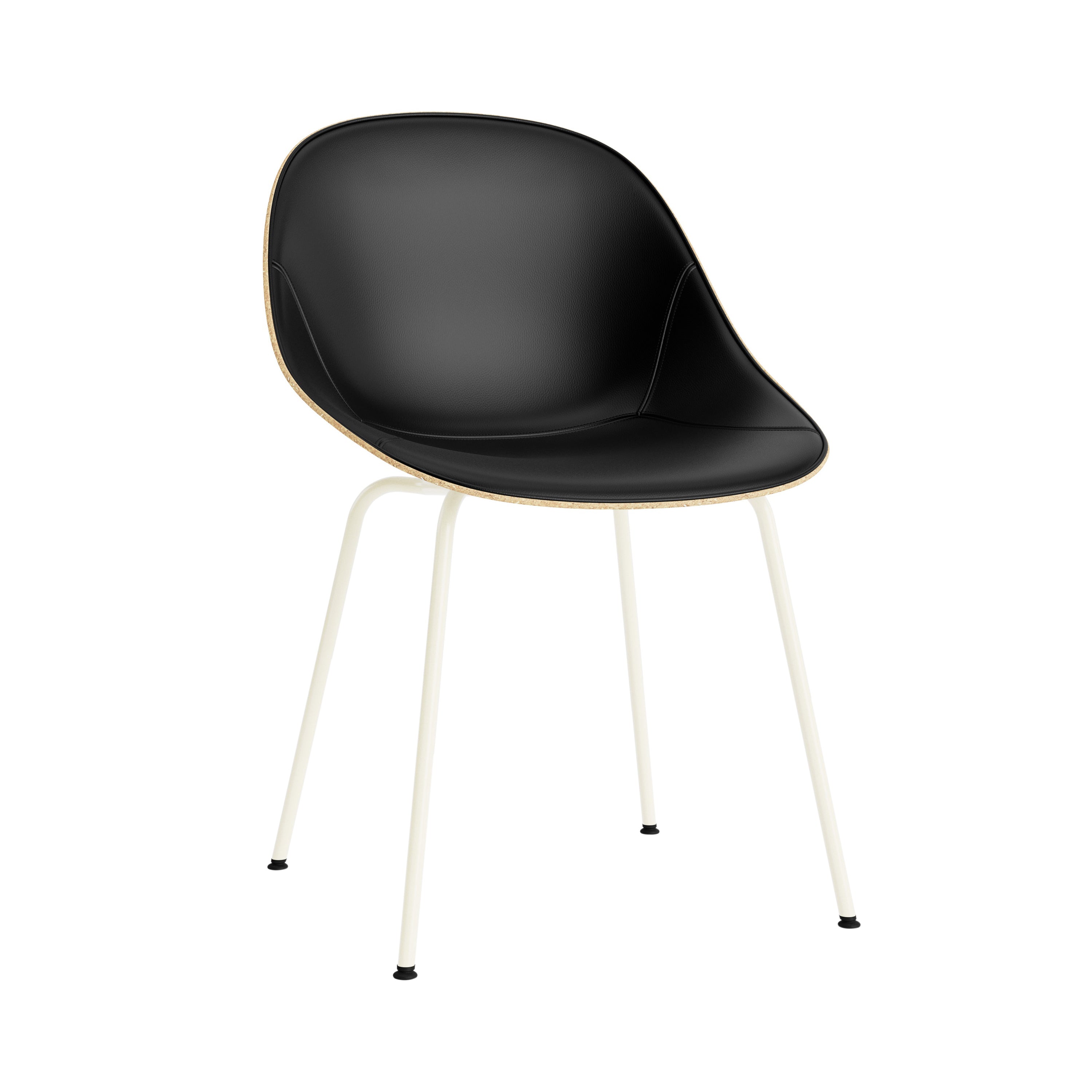 Mat Chair: Steel Base + Front Upholstered + Hemp + Cream