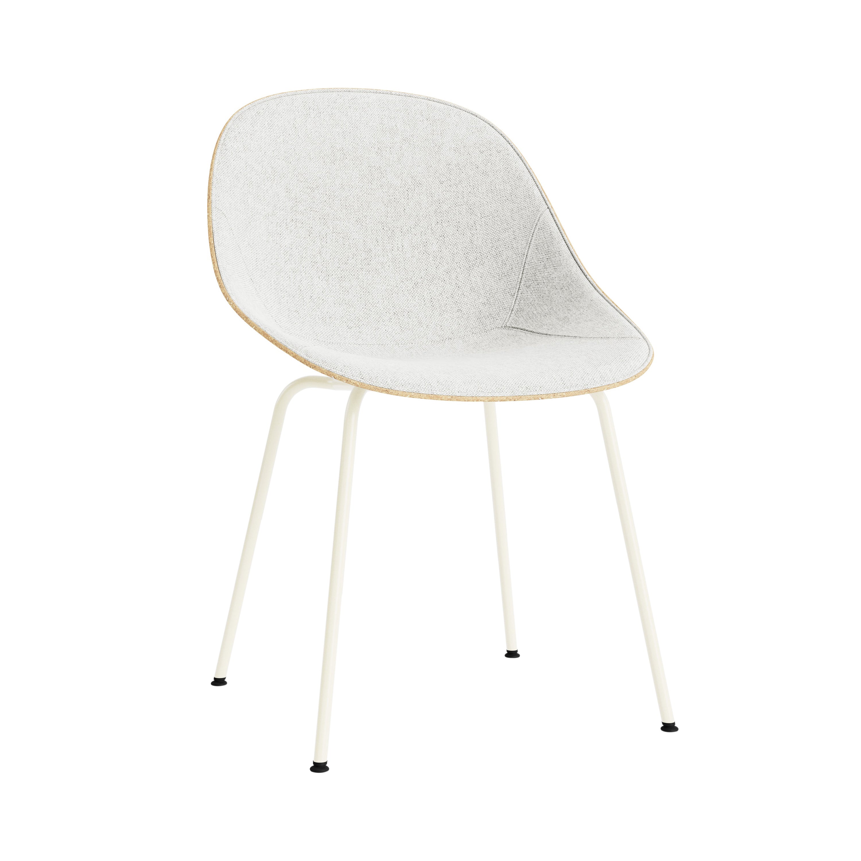 Mat Chair: Steel Base + Front Upholstered + Hemp + Cream