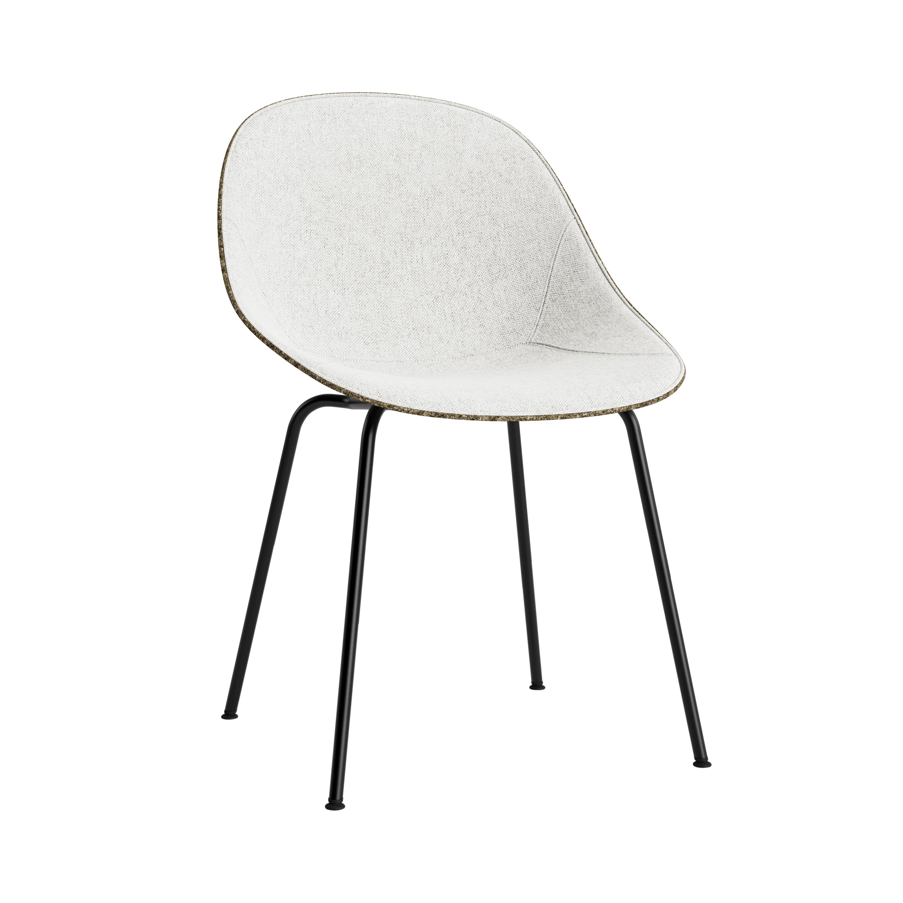 Mat Chair: Steel Base + Front Upholstered + Seaweed + Black