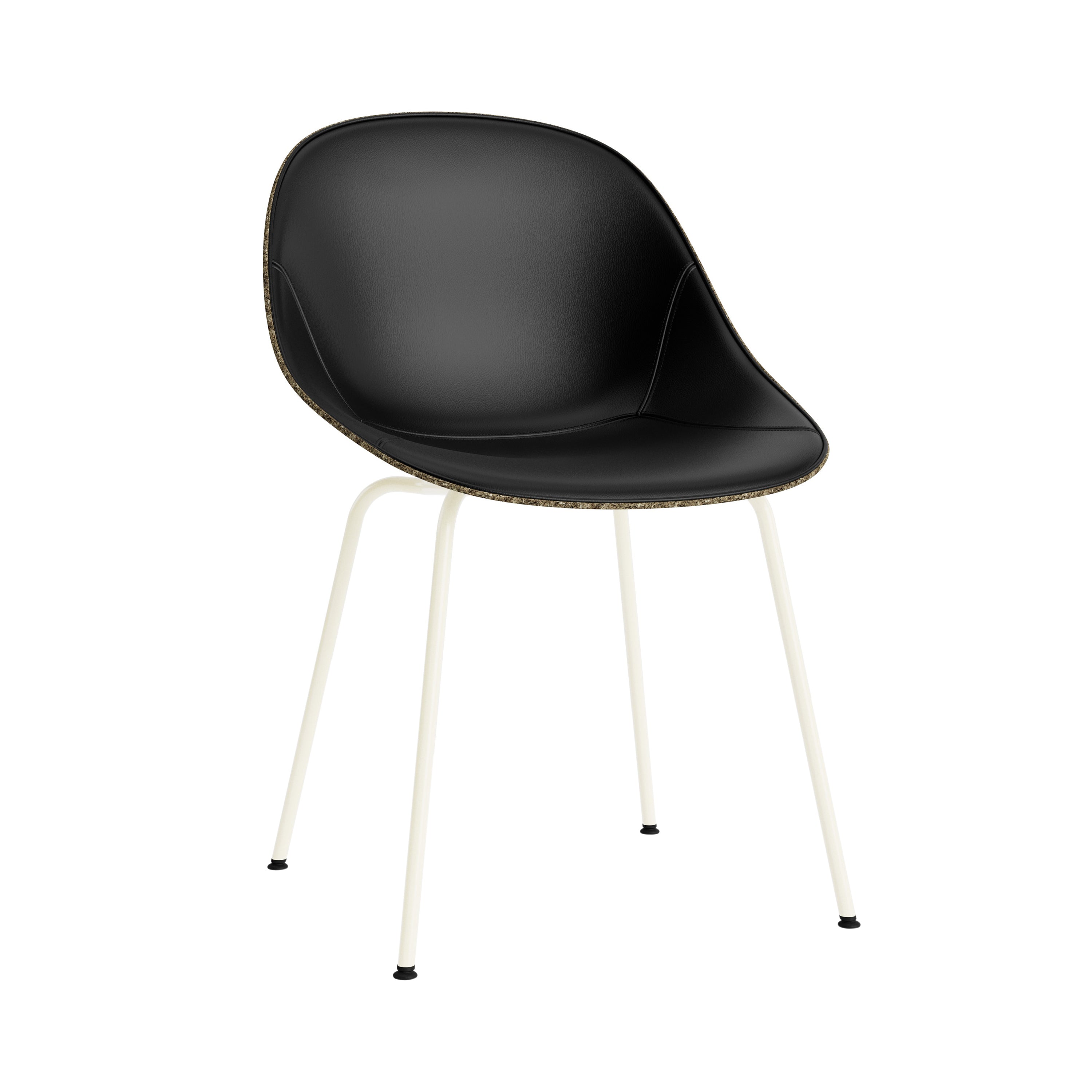 Mat Chair: Steel Base + Front Upholstered + Seaweed + Cream