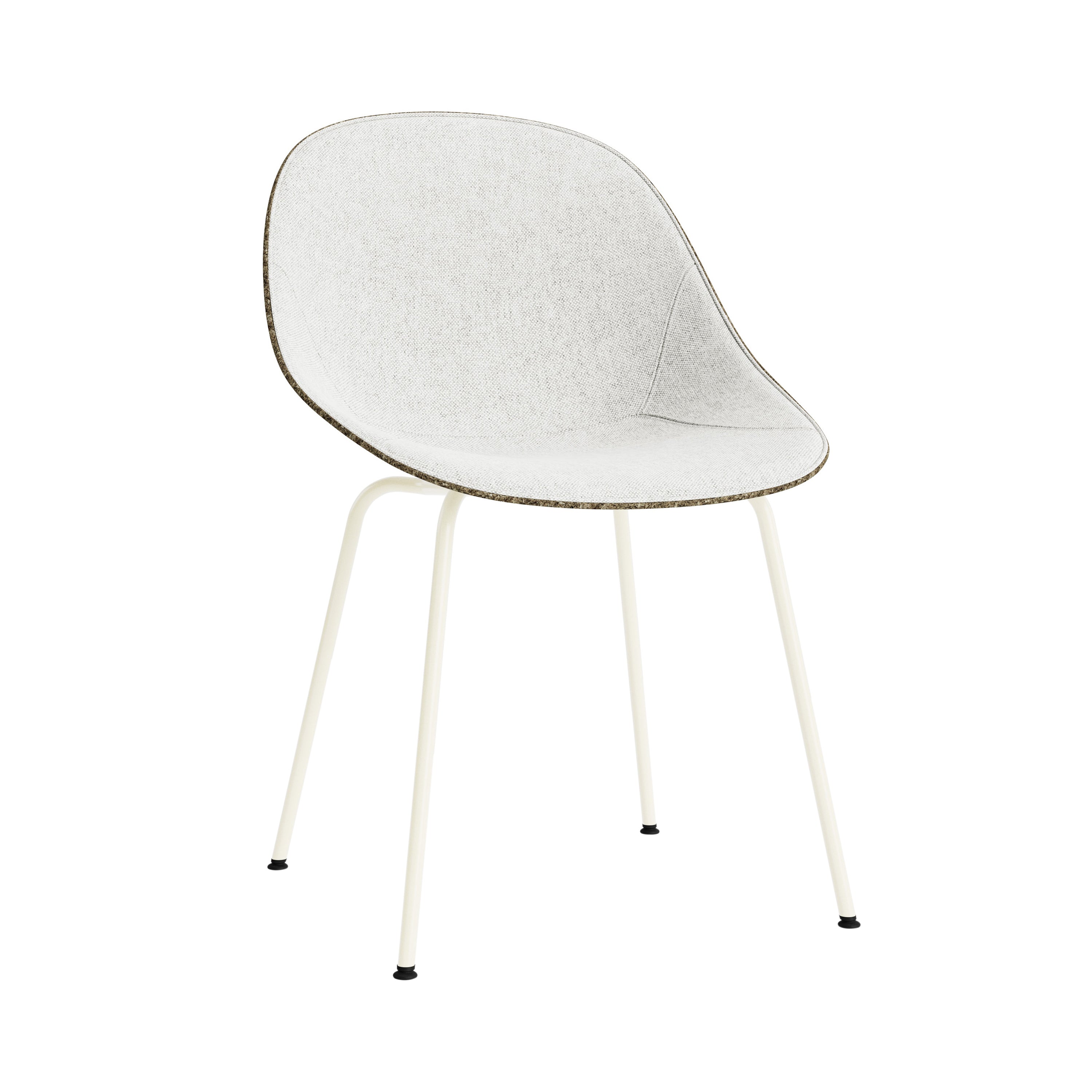 Mat Chair: Steel Base + Front Upholstered + Seaweed + Cream