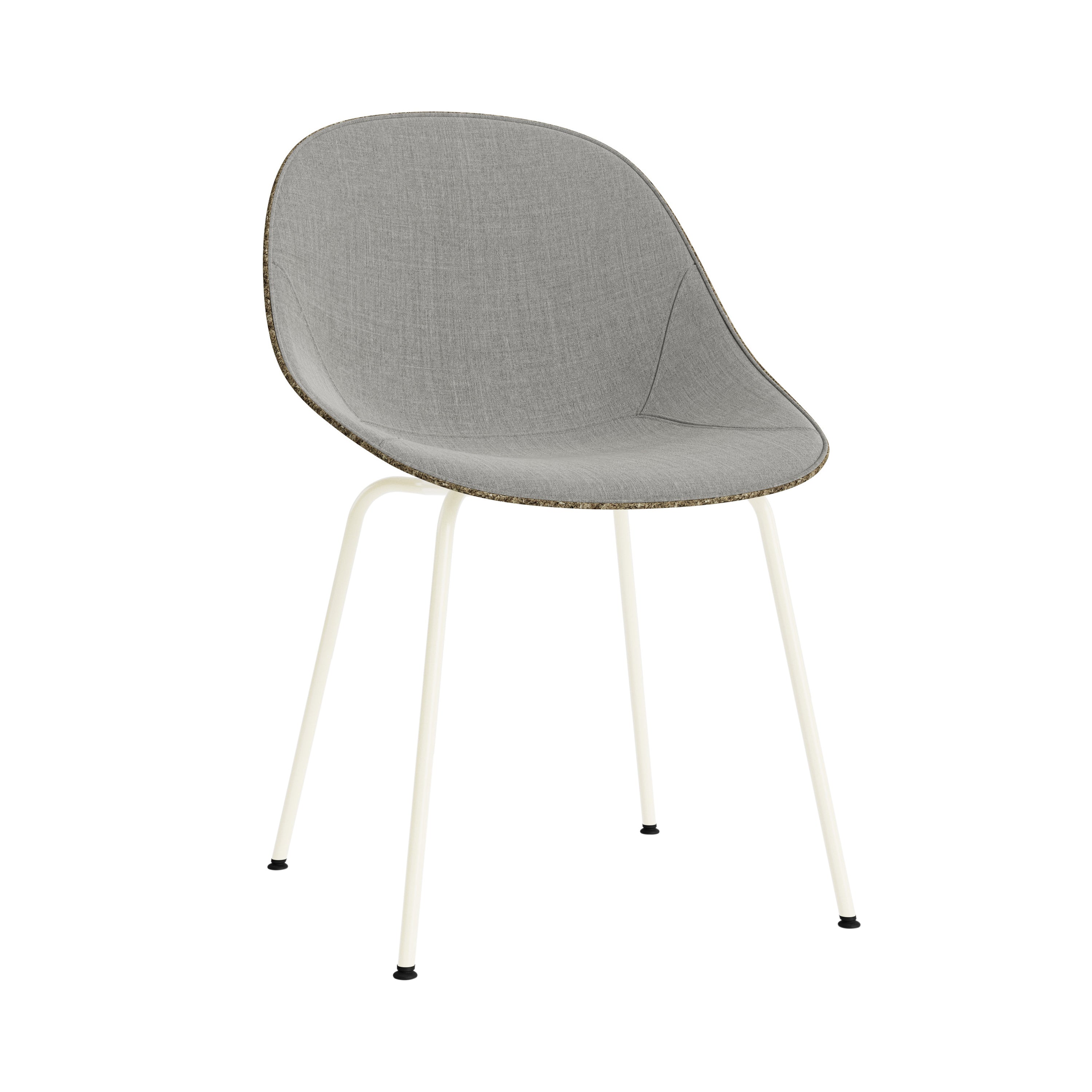 Mat Chair: Steel Base + Front Upholstered + Seaweed + Cream