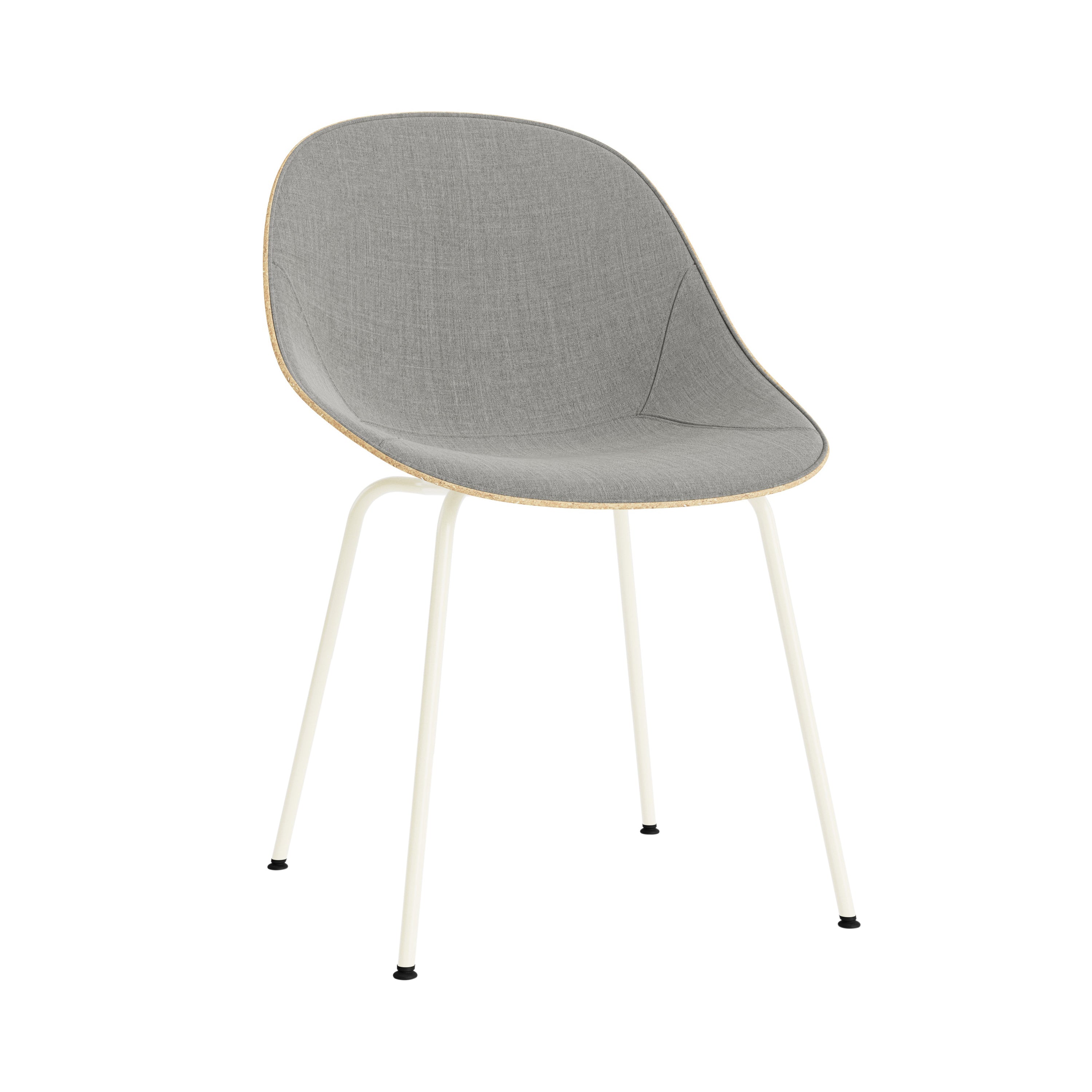 Mat Chair: Steel Base + Front Upholstered + Hemp + Cream