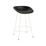 Mat Bar + Counter Stool: Steel Base + Front Upholstered + Counter + Hemp + Cream