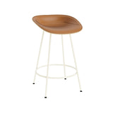 Mat Bar + Counter Stool: Steel Base + Front Upholstered + Counter + Hemp + Cream