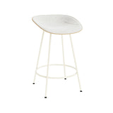 Mat Bar + Counter Stool: Steel Base + Front Upholstered + Counter + Hemp + Cream