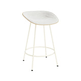 Mat Bar + Counter Stool: Steel Base + Front Upholstered + Counter + Hemp + Cream