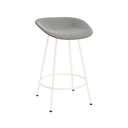 Mat Bar + Counter Stool: Steel Base + Front Upholstered + Counter + Seaweed + Cream