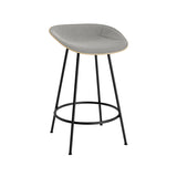 Mat Bar + Counter Stool: Steel Base + Front Upholstered + Counter + Hemp + Black