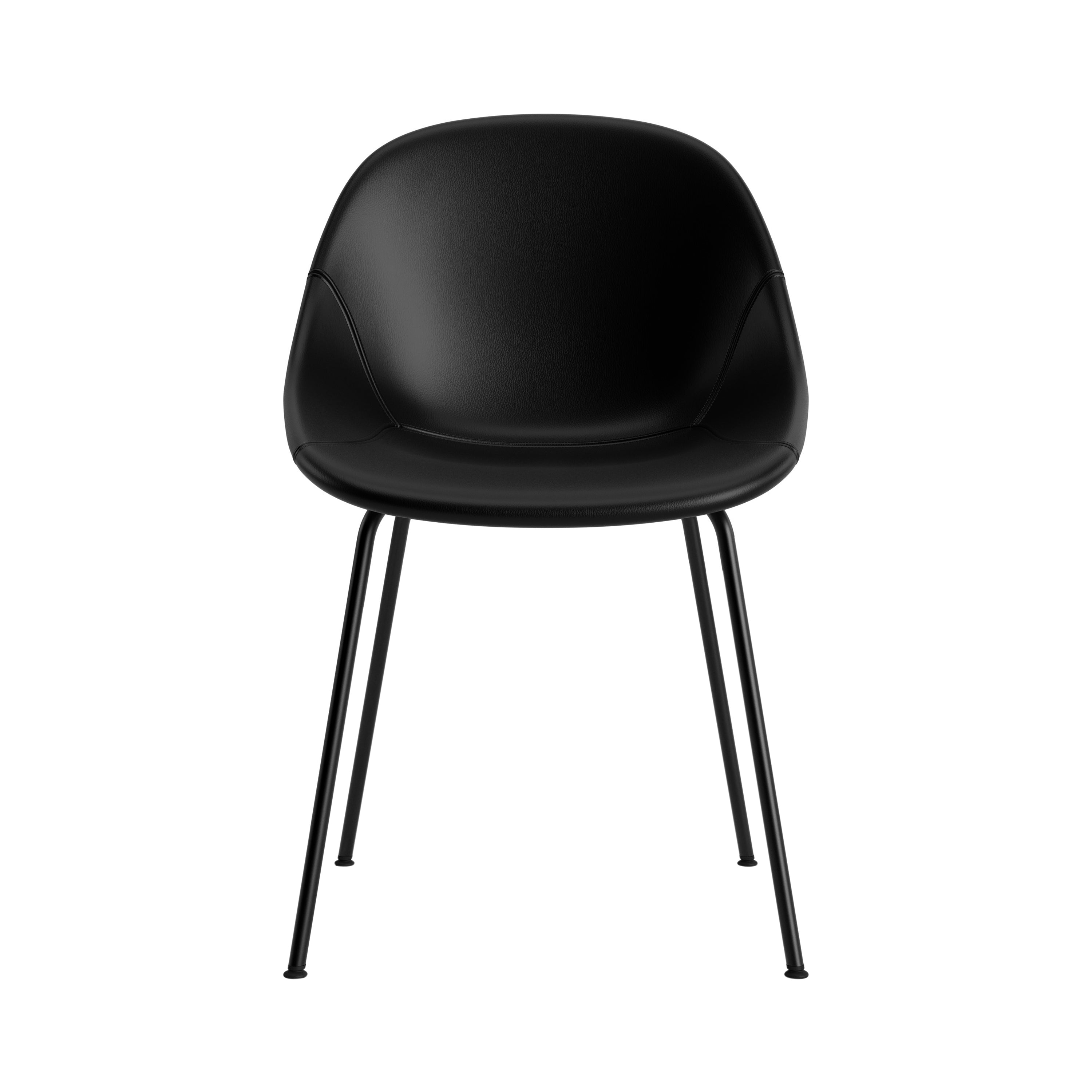 Mat Chair: Steel Base + Fully Upholstered + Black
