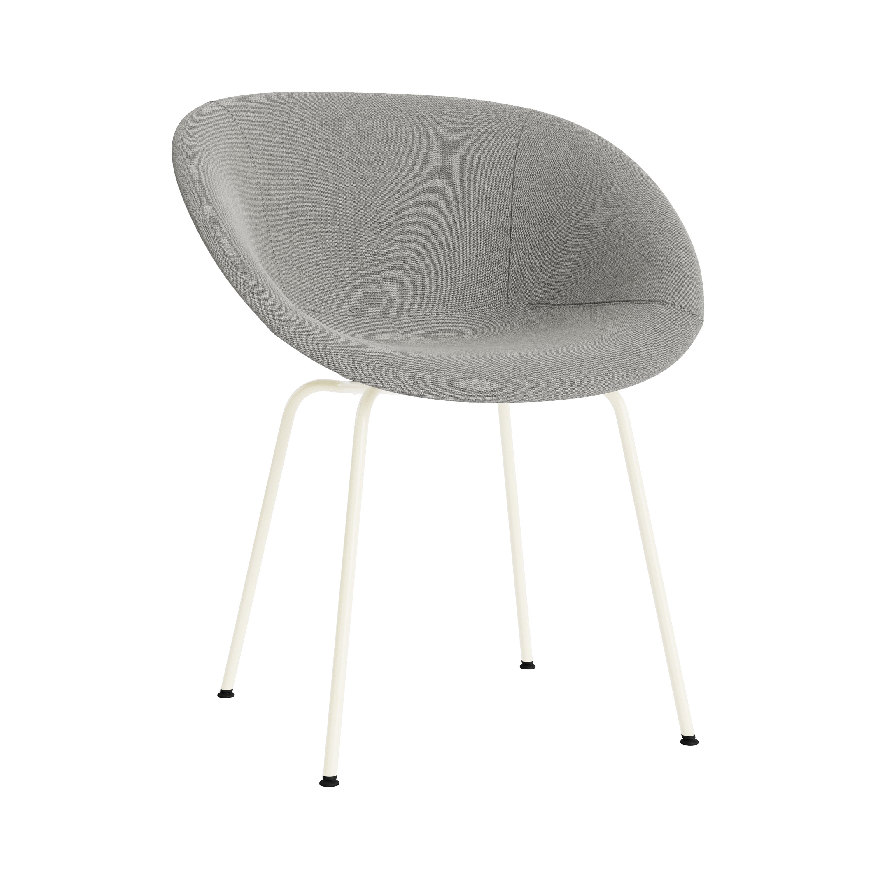 Mat Armchair: Steel Base + Fully Upholstered + Cream