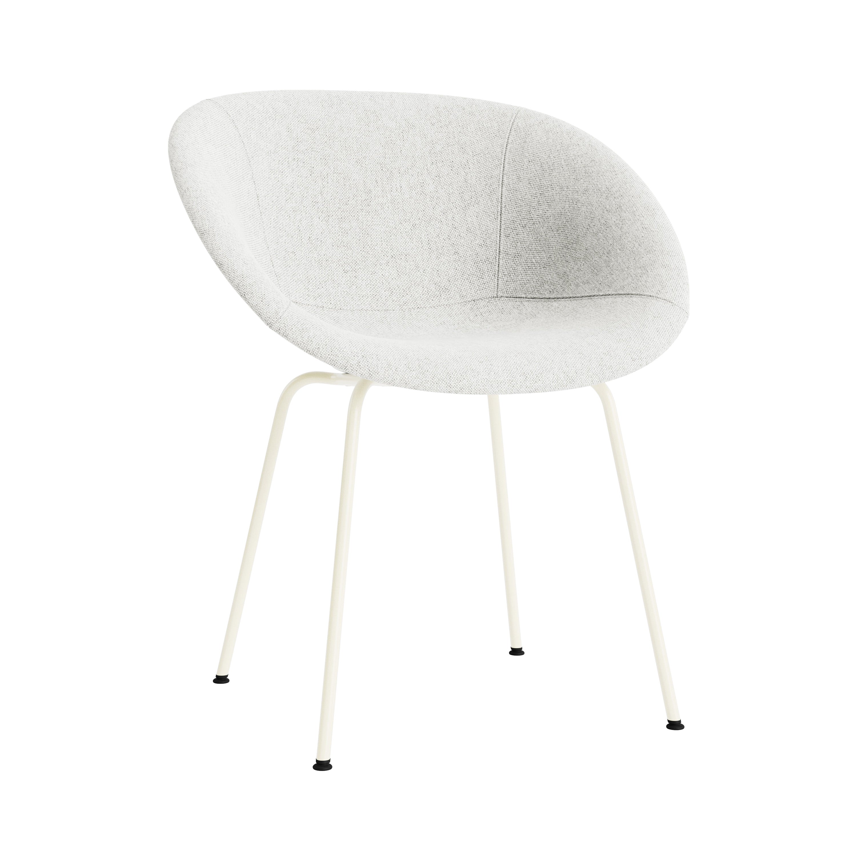 Mat Armchair: Steel Base + Fully Upholstered + Cream