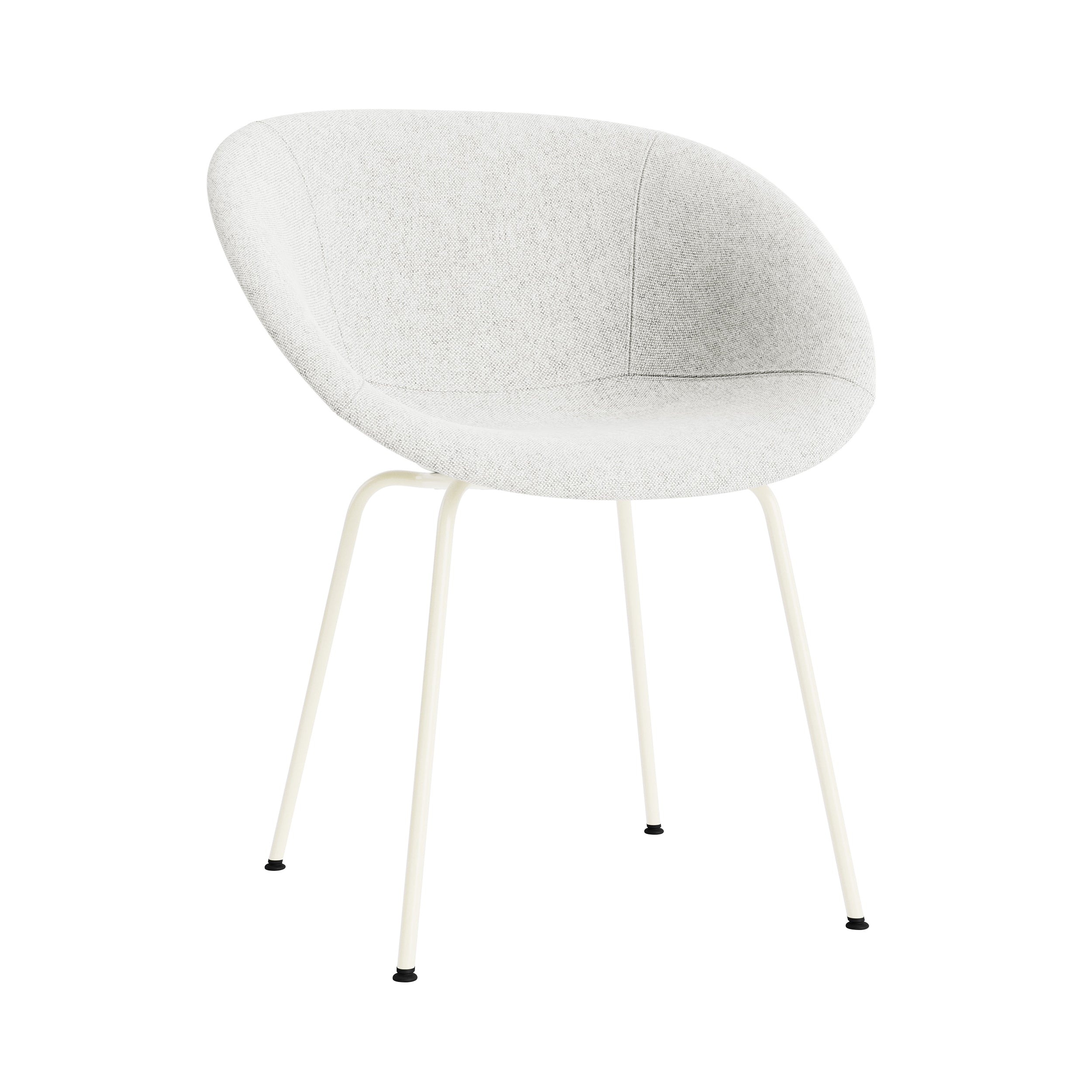 Mat Armchair: Steel Base + Fully Upholstered + Cream
