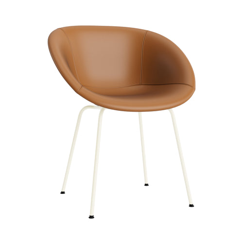 Mat Armchair: Steel Base + Fully Upholstered + Cream