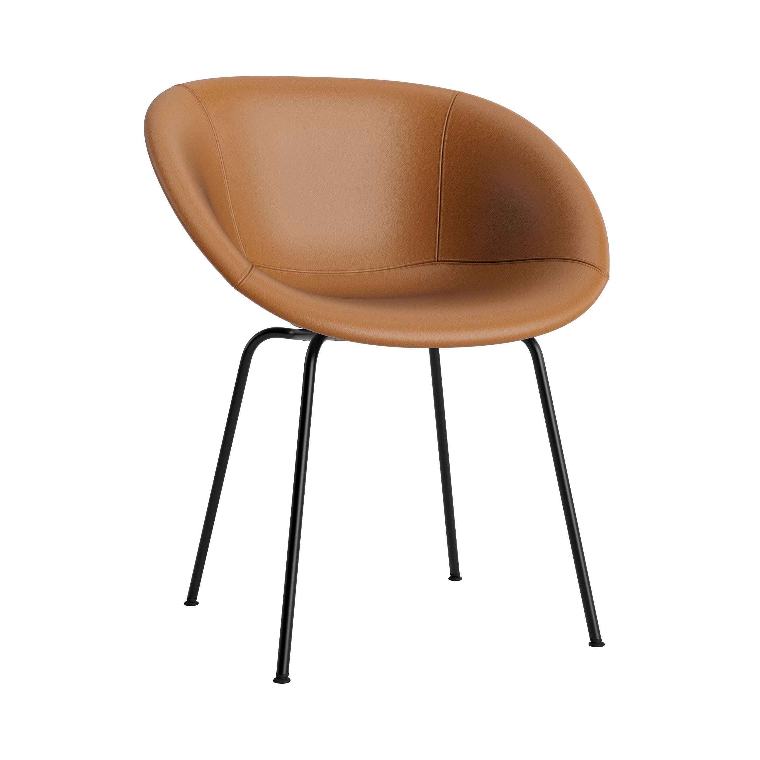 Mat Armchair: Steel Base + Fully Upholstered + Black