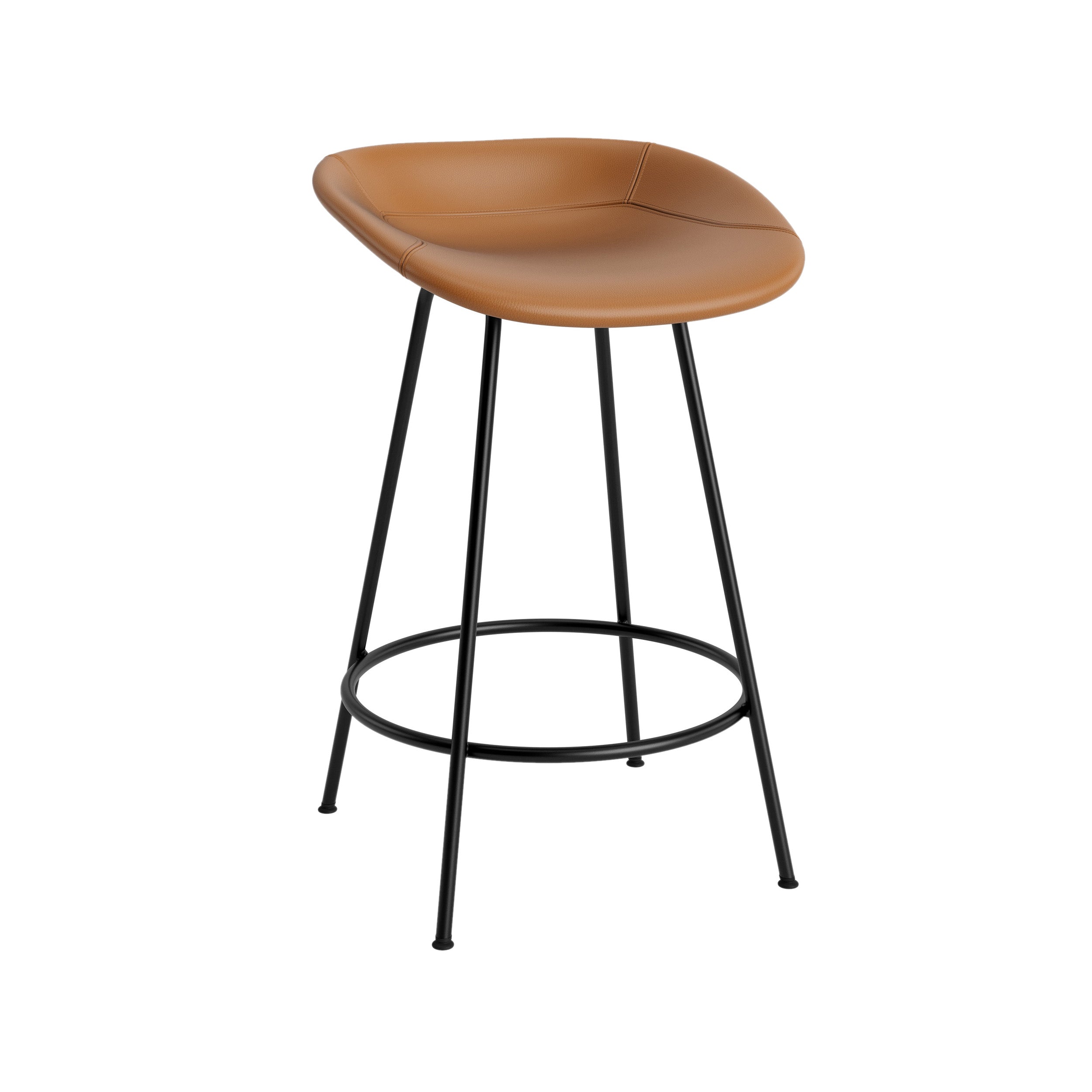 Mat Bar + Counter Stool: Steel Base + Fully Upholstered + Counter + Black