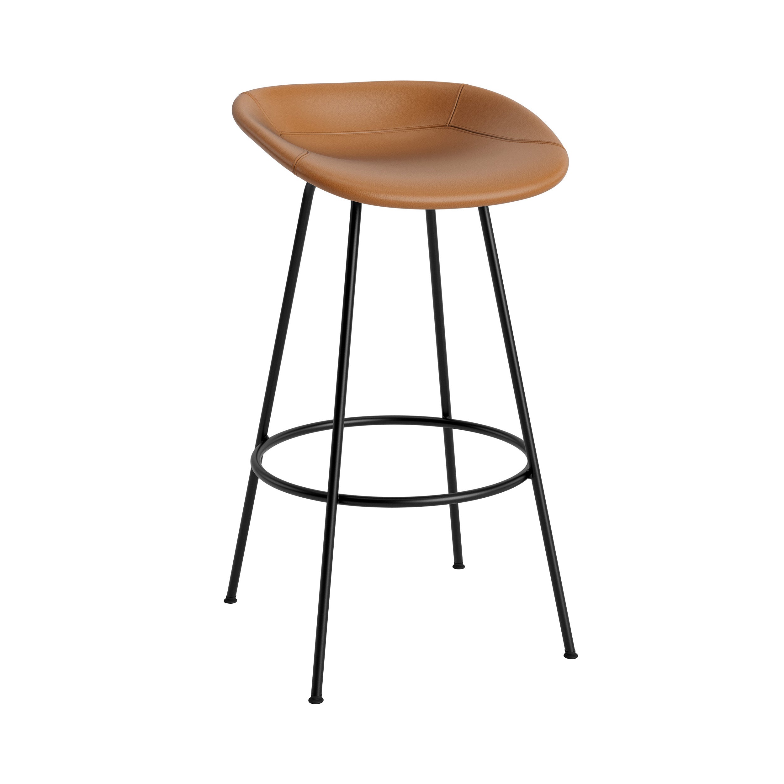 Mat Bar + Counter Stool: Steel Base + Fully Upholstered + Bar + Black