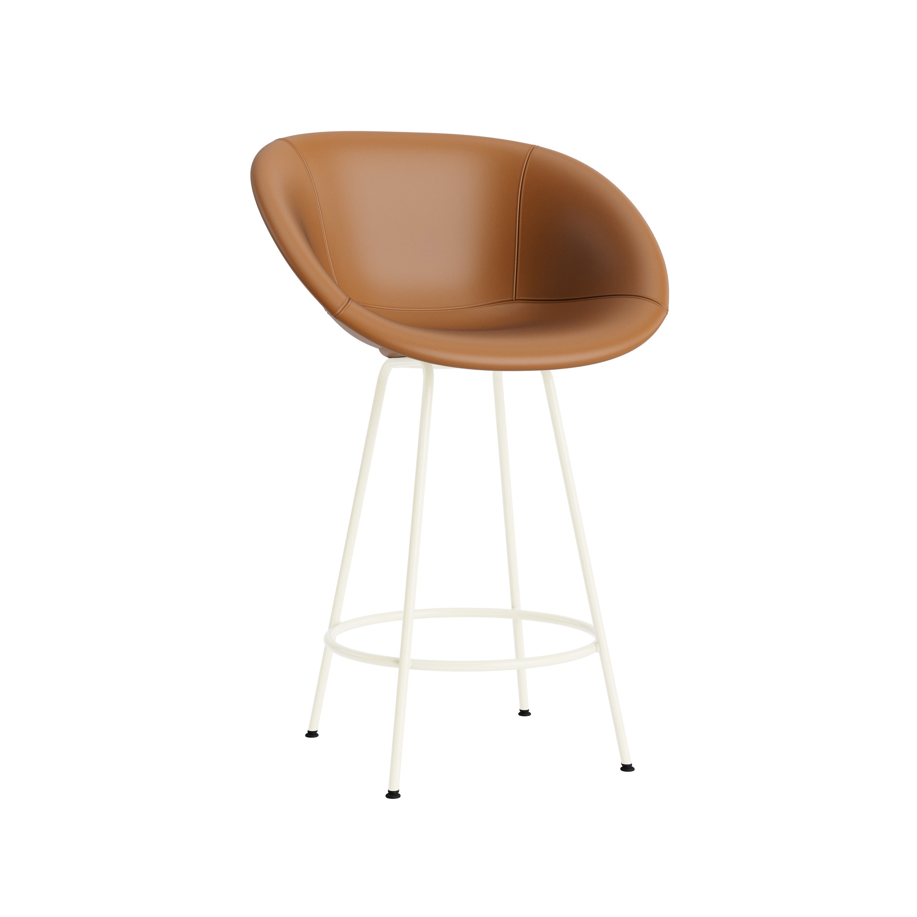 Mat Bar + Counter Armchair: Steel Base + Fully Upholstered + Counter + Cream