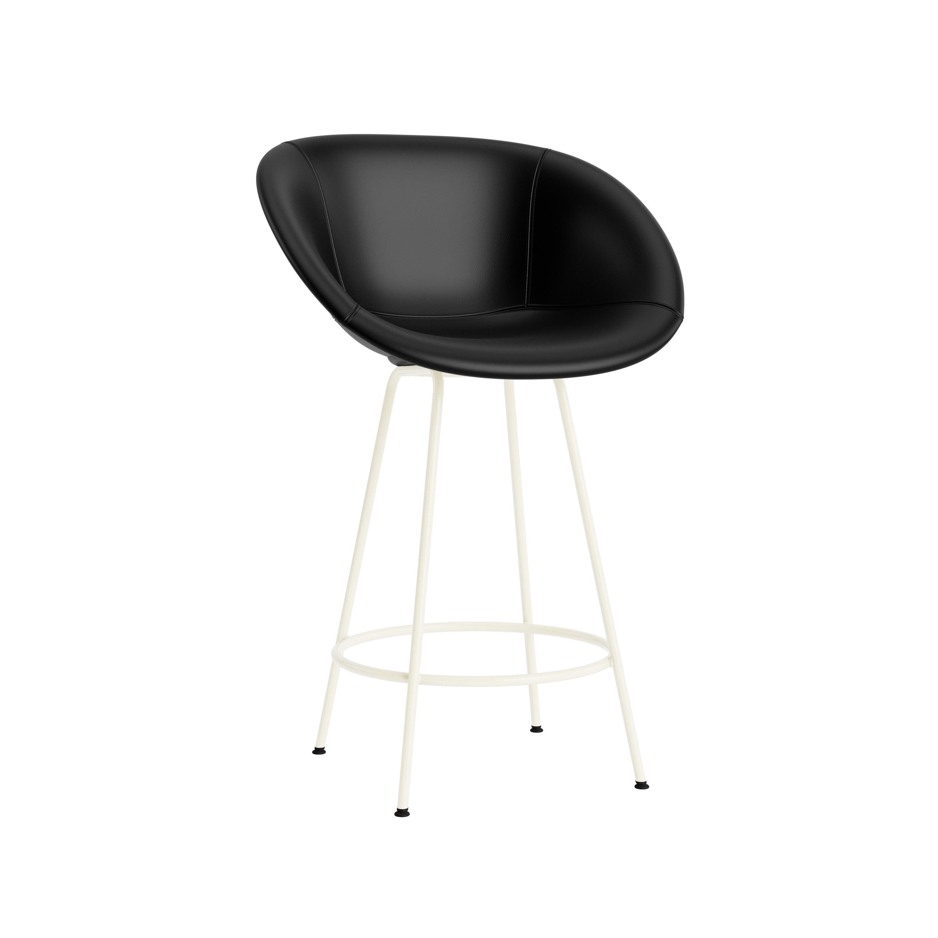 Mat Bar + Counter Armchair: Steel Base + Fully Upholstered + Counter + Cream