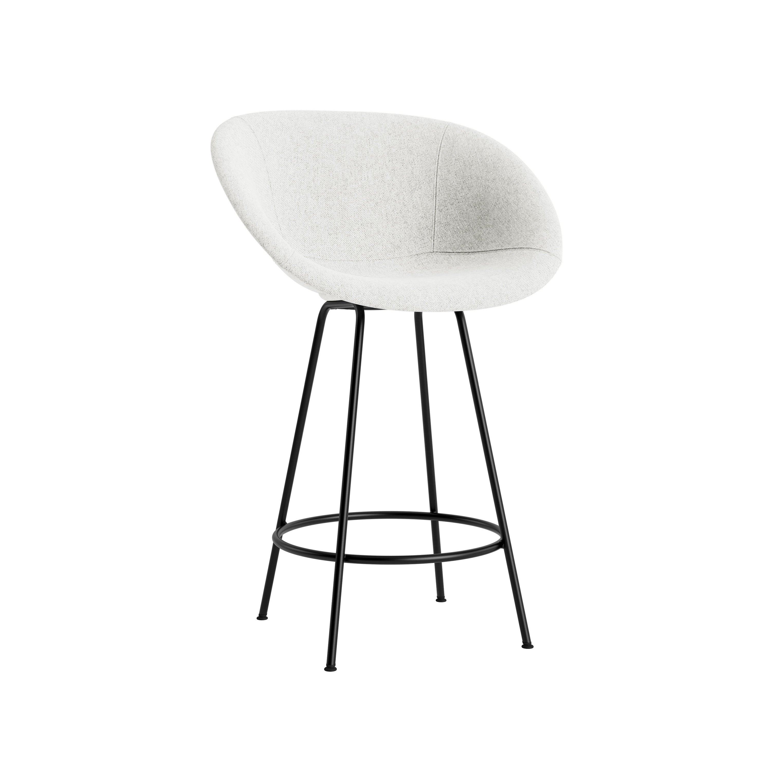 Mat Bar + Counter Armchair: Steel Base + Fully Upholstered + Counter + Black