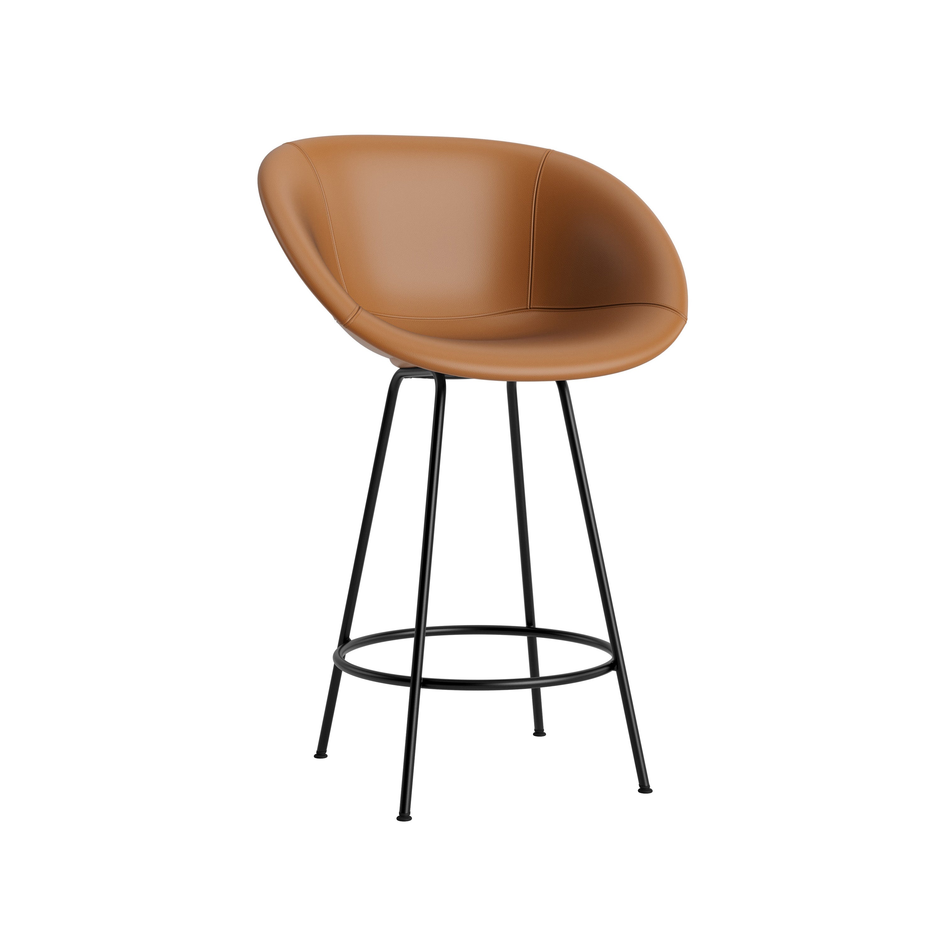 Mat Bar + Counter Armchair: Steel Base + Fully Upholstered + Counter + Black