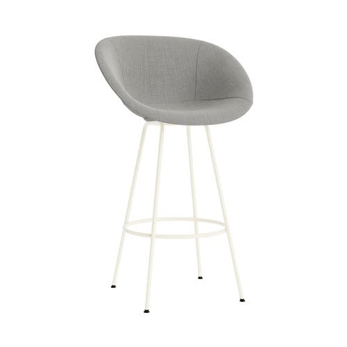 Mat Bar + Counter Armchair: Steel Base + Fully Upholstered + Bar + Cream