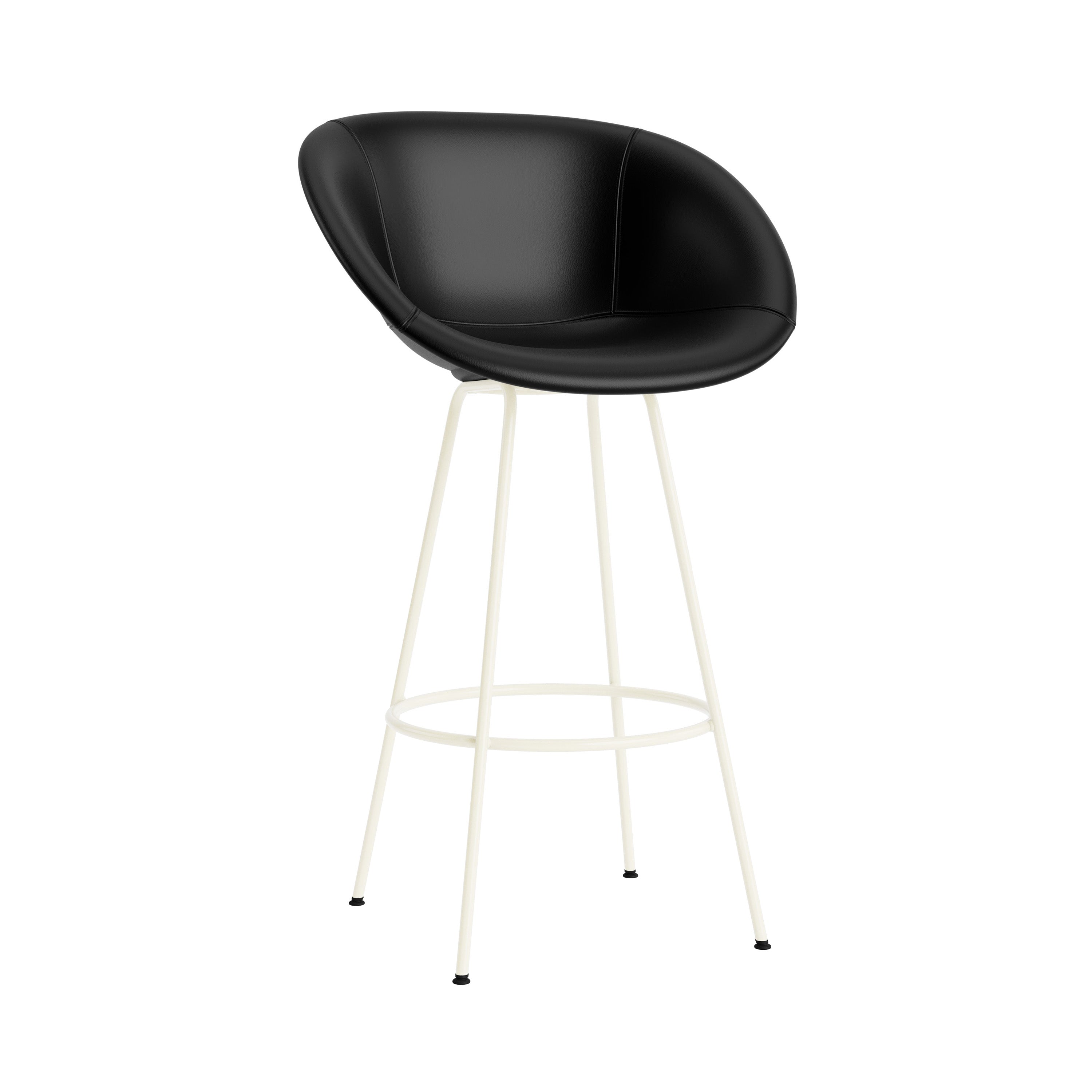 Mat Bar + Counter Armchair: Steel Base + Fully Upholstered + Bar + Cream