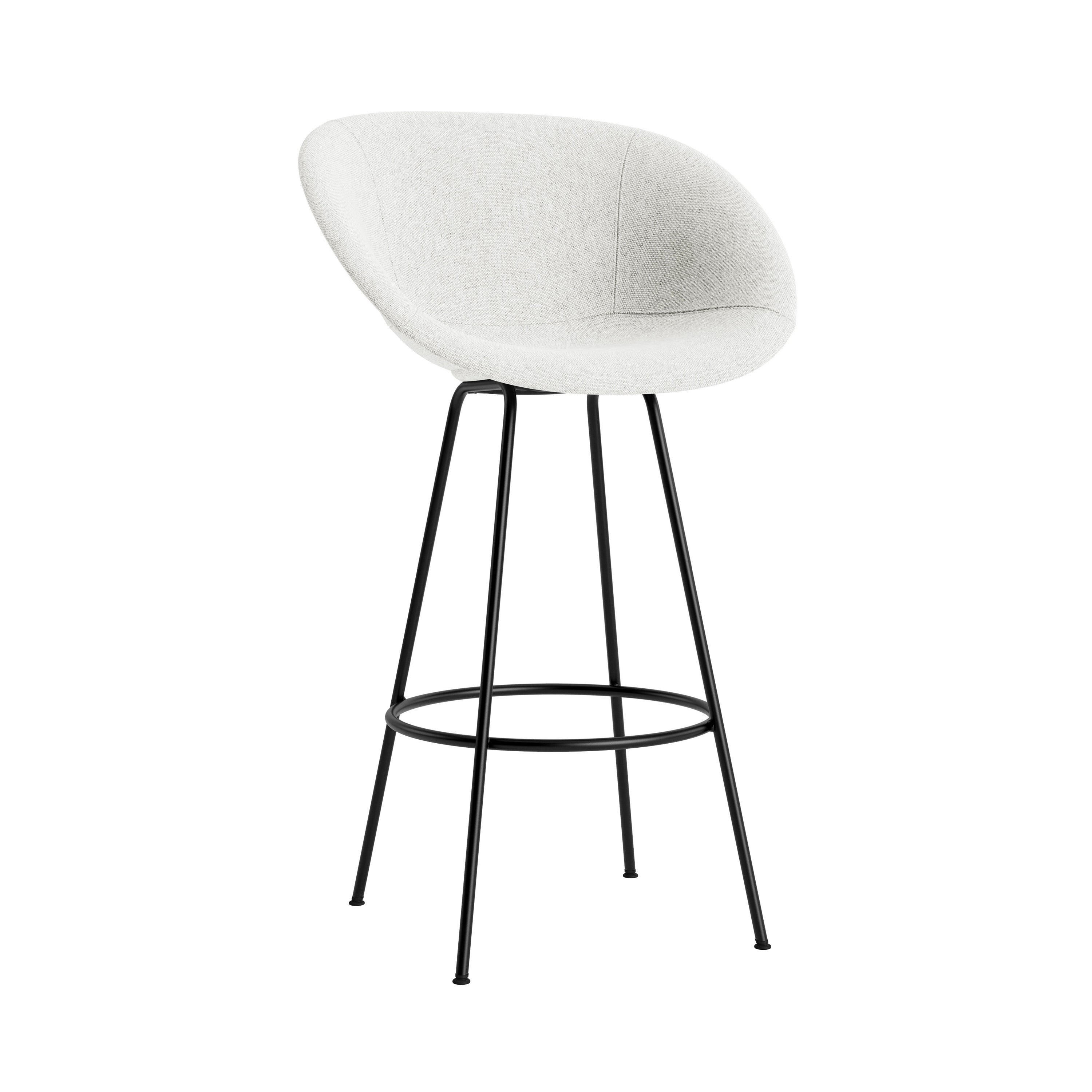 Mat Bar + Counter Armchair: Steel Base + Fully Upholstered + Bar + Black