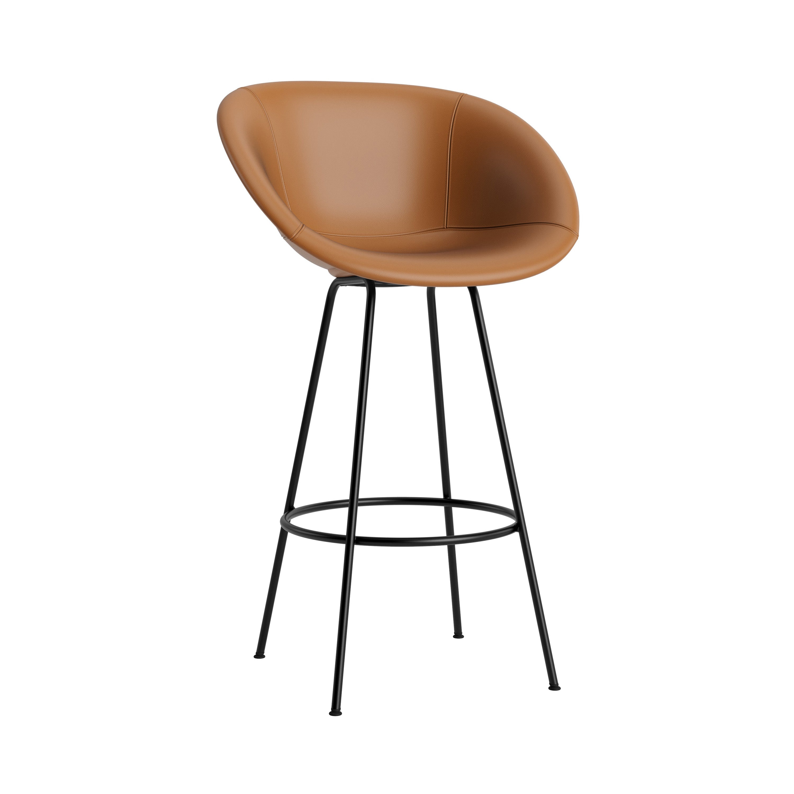 Mat Bar + Counter Armchair: Steel Base + Fully Upholstered + Bar + Black