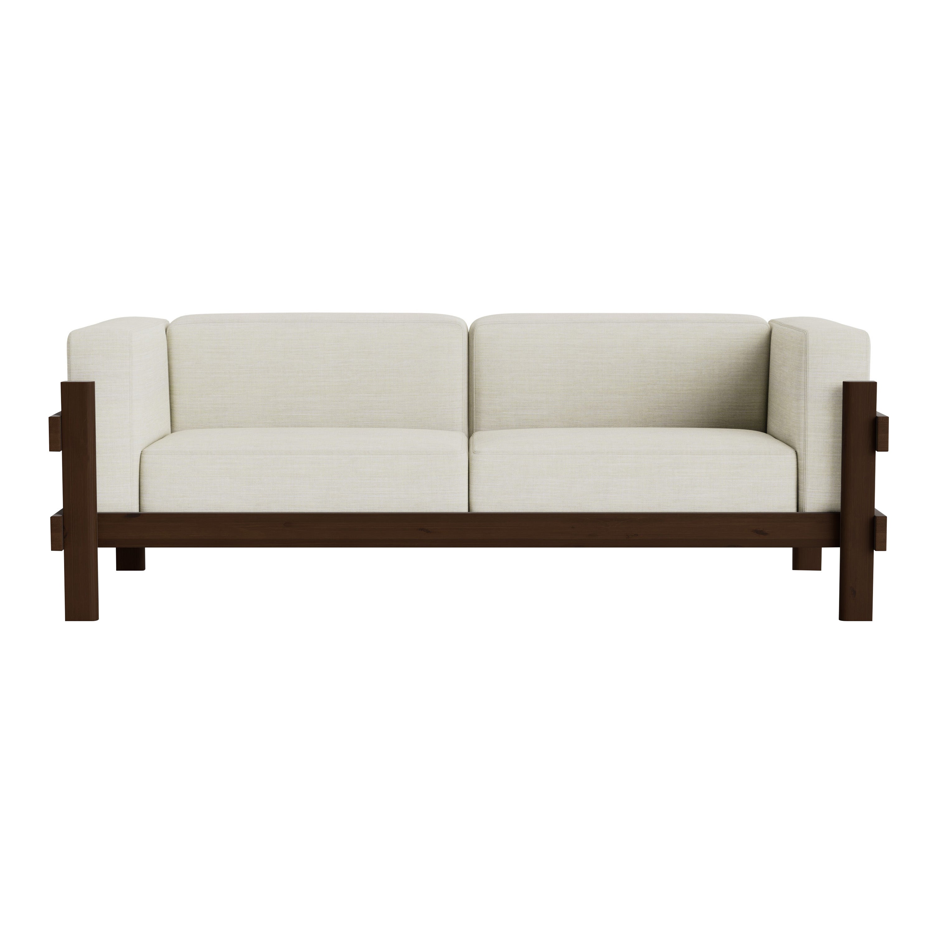 Kube 3 Seater Sofa: Dark Brown