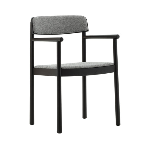 Timb Armchair: Upholstered + Black + Hallingdal 166